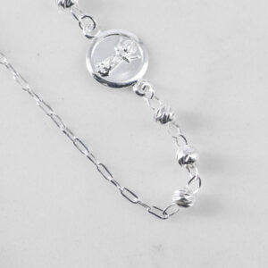 PULSERA DIVINO NIÑO BALINES MARTILLADOS 4MM-19CM