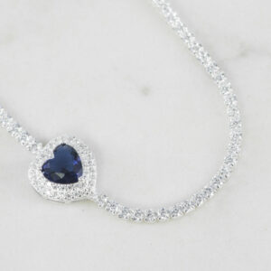 PULSERA TENNIS CORAZON TOPACIO 17CM
