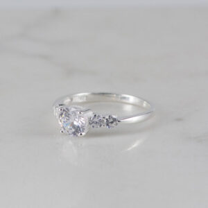ANILLO SOLITARIO CIRCON 2 CIRCONES